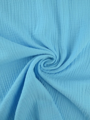 Dvojitá gázovina / mušelín nebesky modrý