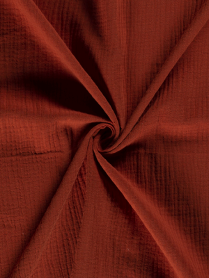 Dvojitá gázovina / mušelín cihlově červená